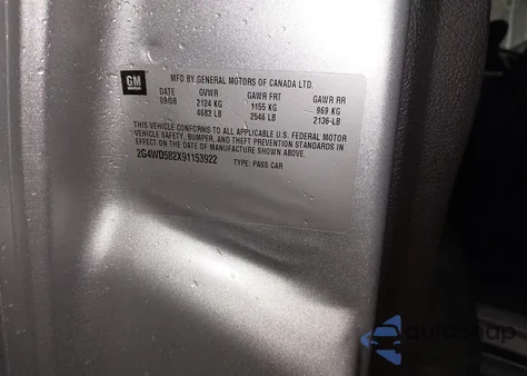 2009 Buick Lacrosse Cxl z USA, uszkodzony, nr VIN 2G4WD582X91153922